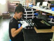 CBQ light bars being assembled