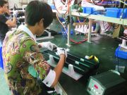 CBQ light bars being assembled